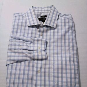 Pronto Uomo Light Blue and White Plaid Dress Shirt